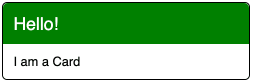 card styled component with green title